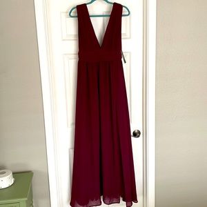Lulu’s Heavenly Hues Burgundy Maxi Dress size Medium
